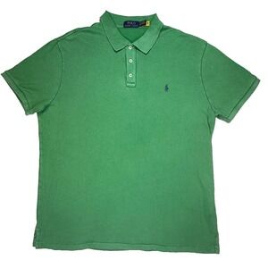 Polo Ralph Lauren Shirt Green Short Sleeve Polo Mens Size XL 100% Cotton Preppy